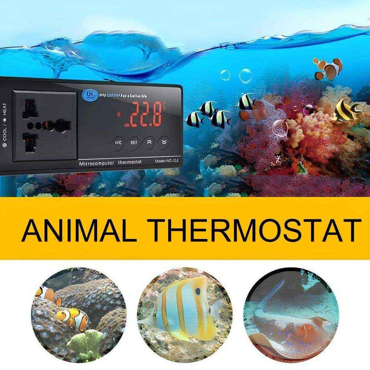 Reliable Aquarium Temperature Controllers with Dual Socket and Digital Display