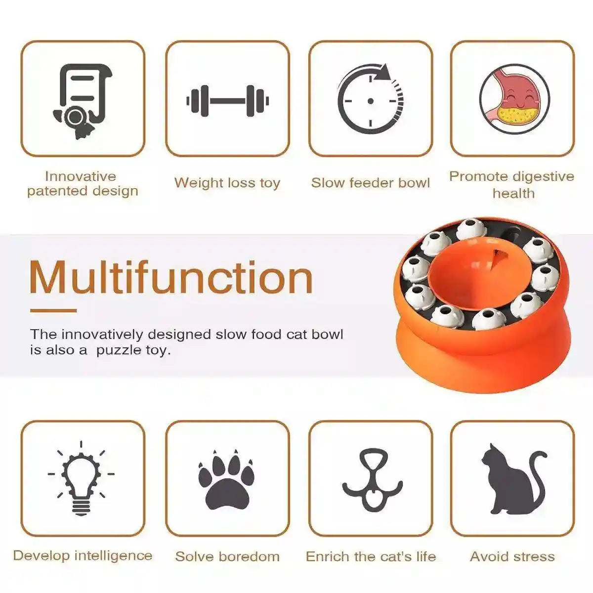 Interactive Slow Feeder Bowl Hidden Food Toy for Cats and Dogs Promotes Healthy Eating