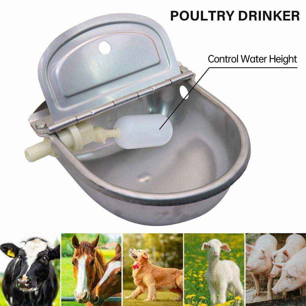 Automatic Stainless Steel Water Bowl 4L Auto Fill Drinking Trough for animals