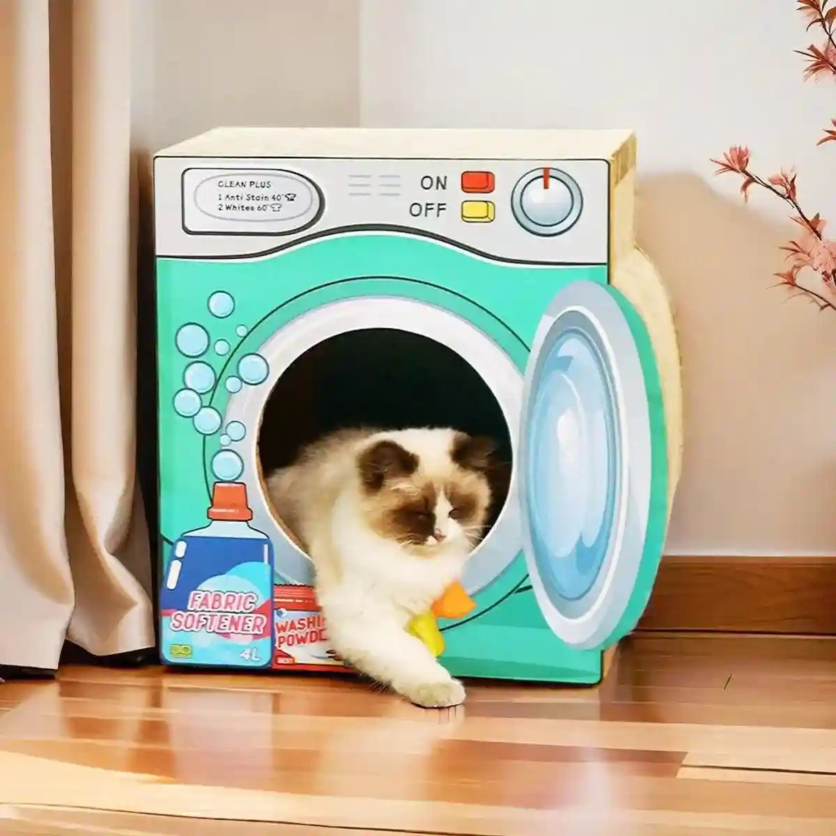 Two-Layer Cat House with Scratch Board Durable & Spacious Design