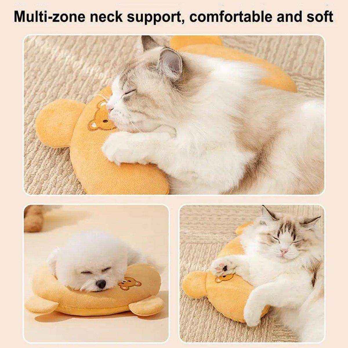 Dog Pet U Shaped Pillow Cartoon Breathable Cat Sleeping Cushion