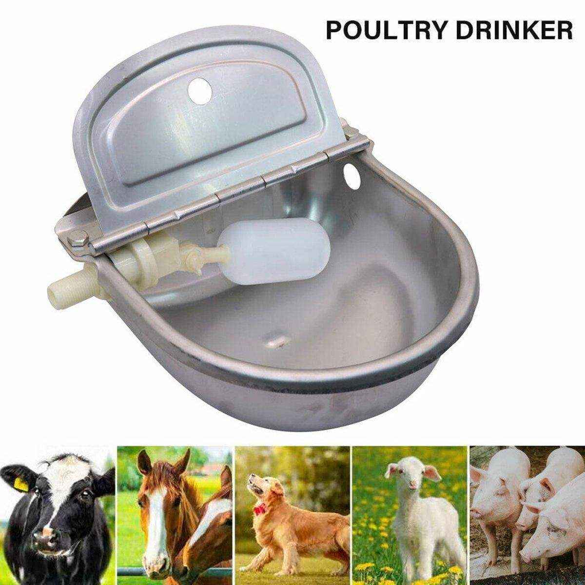 Automatic Stainless Steel Water Bowl 4L Auto Fill Drinking Trough for animals