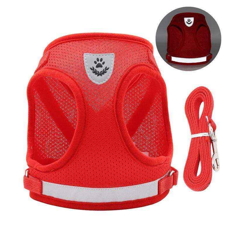 Reflective Dog Cat Pet Harness Leash Puppy Soft Adjustable Vest Mesh Clothes