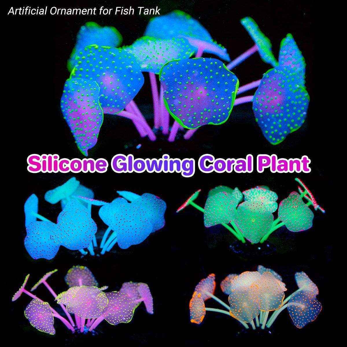 11 Leaf Silicone Artificial Fish Tank Aquarium Coral Plant Decoration Artificial Aquarium Plants