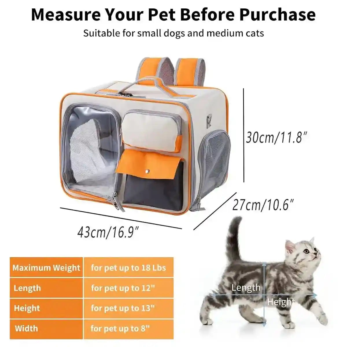 Large Canvas Pet Backpack Carrier