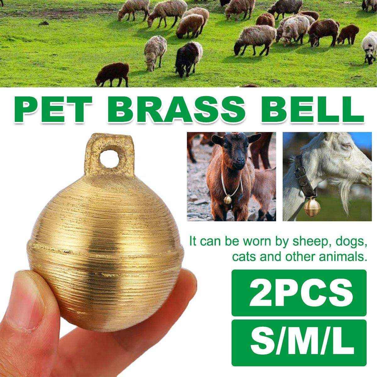 2PCS Durable Brass Animal Bells Loud Tracking Bells for Cows Dogs & Pets