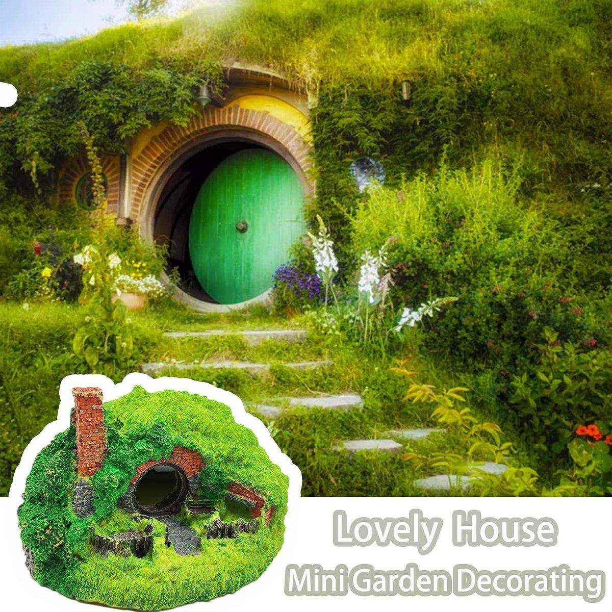 Grass House Aquarium Ornament Realistic Fish Tank Decoration for Fresh & Saltwater