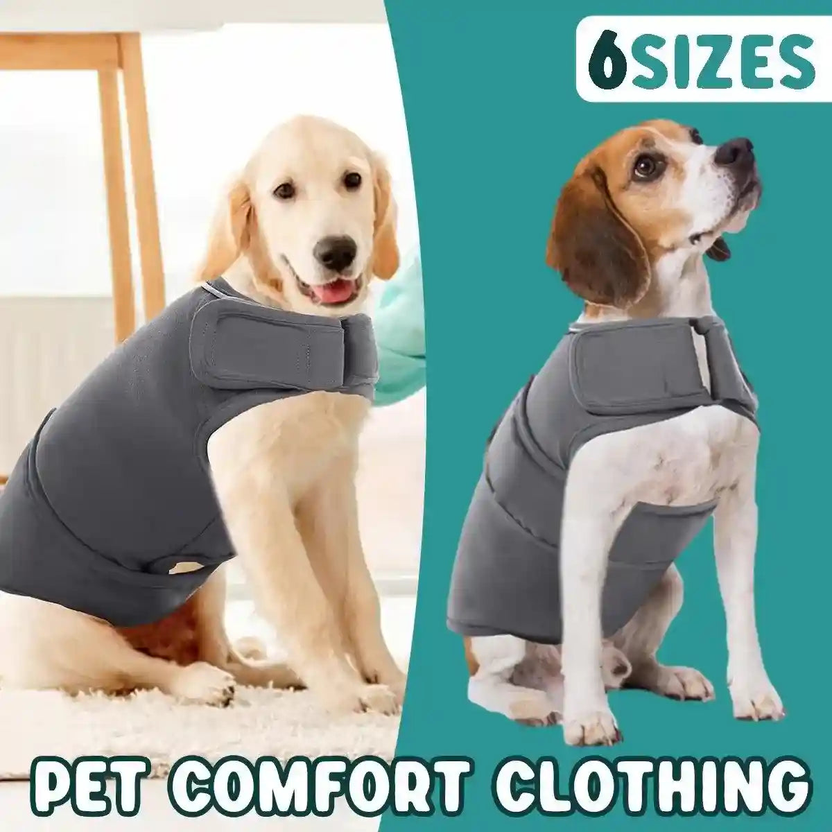 Dog Anxiety Relief Vest Calming & Adjustable with Reflective Strips