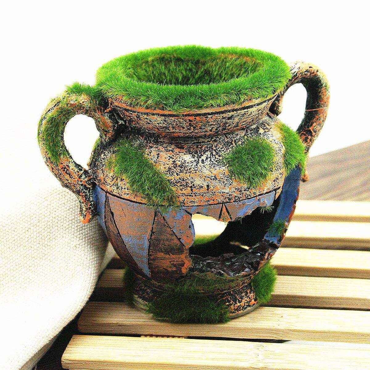 Aquarium Moss Vase Resin Fish & Shrimp Hiding Decoration