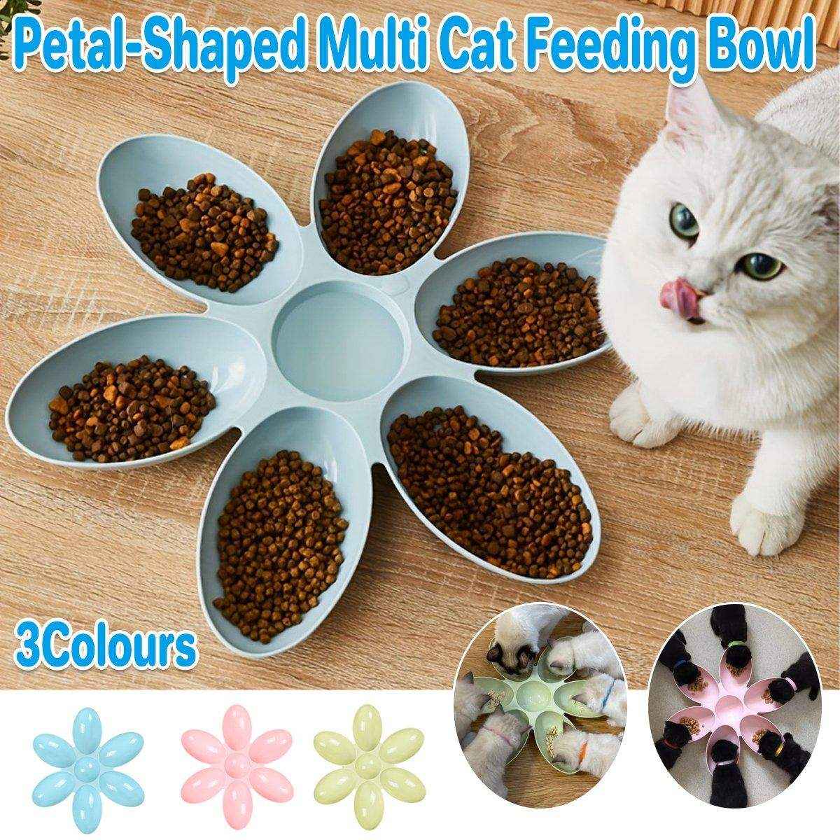 Petal-Shaped Multi-Cat Feeding Bowl