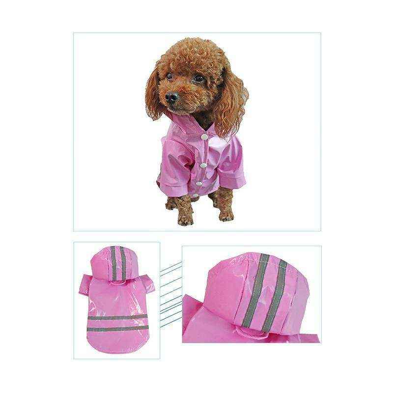 Stylish Outdoor Waterproof Dog Rain Jacket with Reflective Stripes
