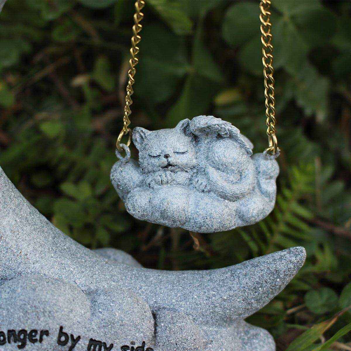 Moon-Themed Pet Memorial Resin Cat or Dog Tribute for Garden & Home