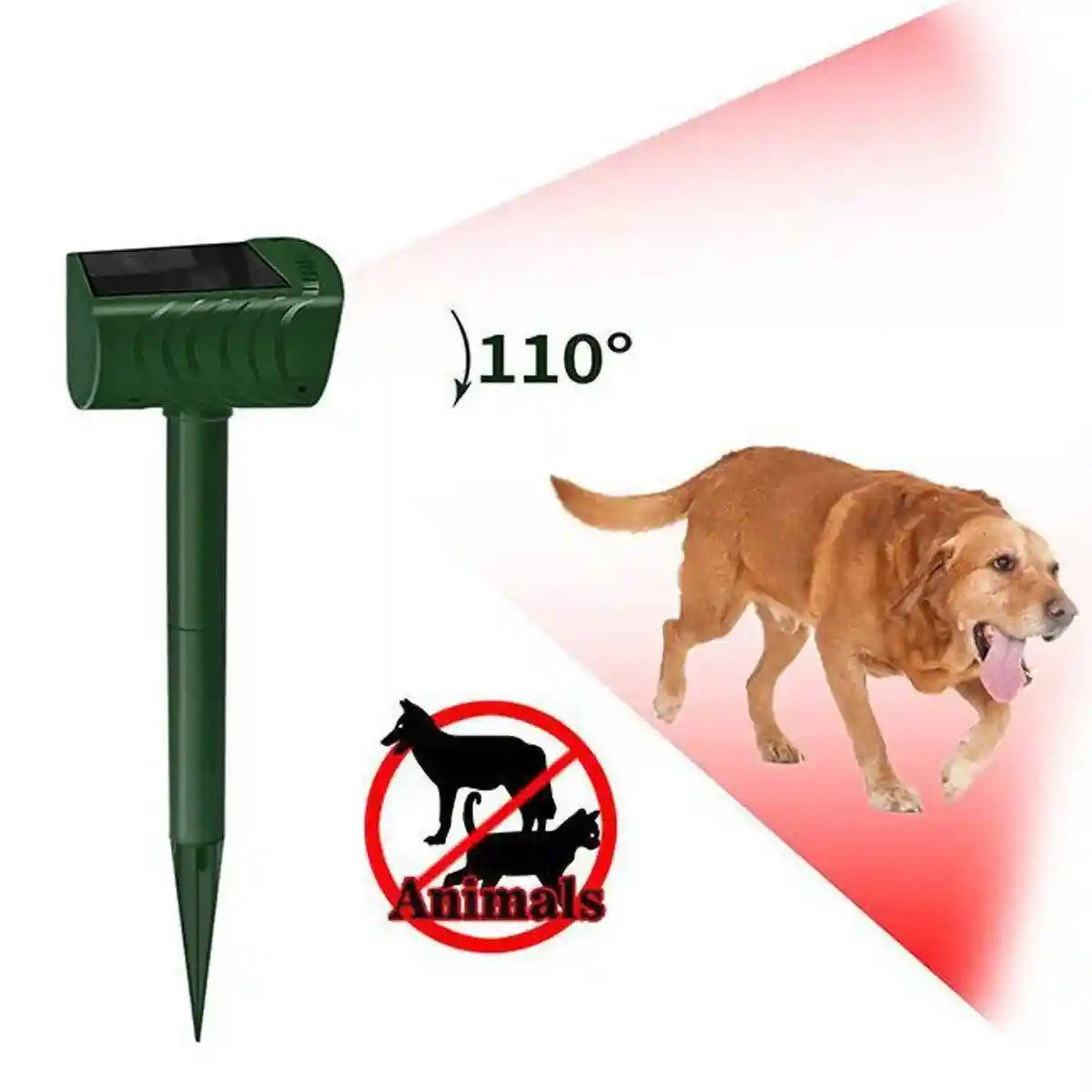 Outdoor Solar Ultrasonic Animal Repellent Rat Bird Infrared Flash Repellent