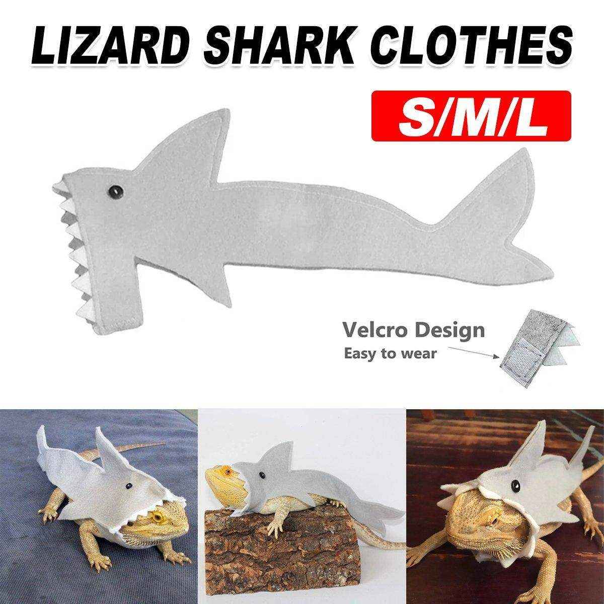 Lizard Shark Costume for Small Pets Adorable Reptile Outfit for Halloween Party