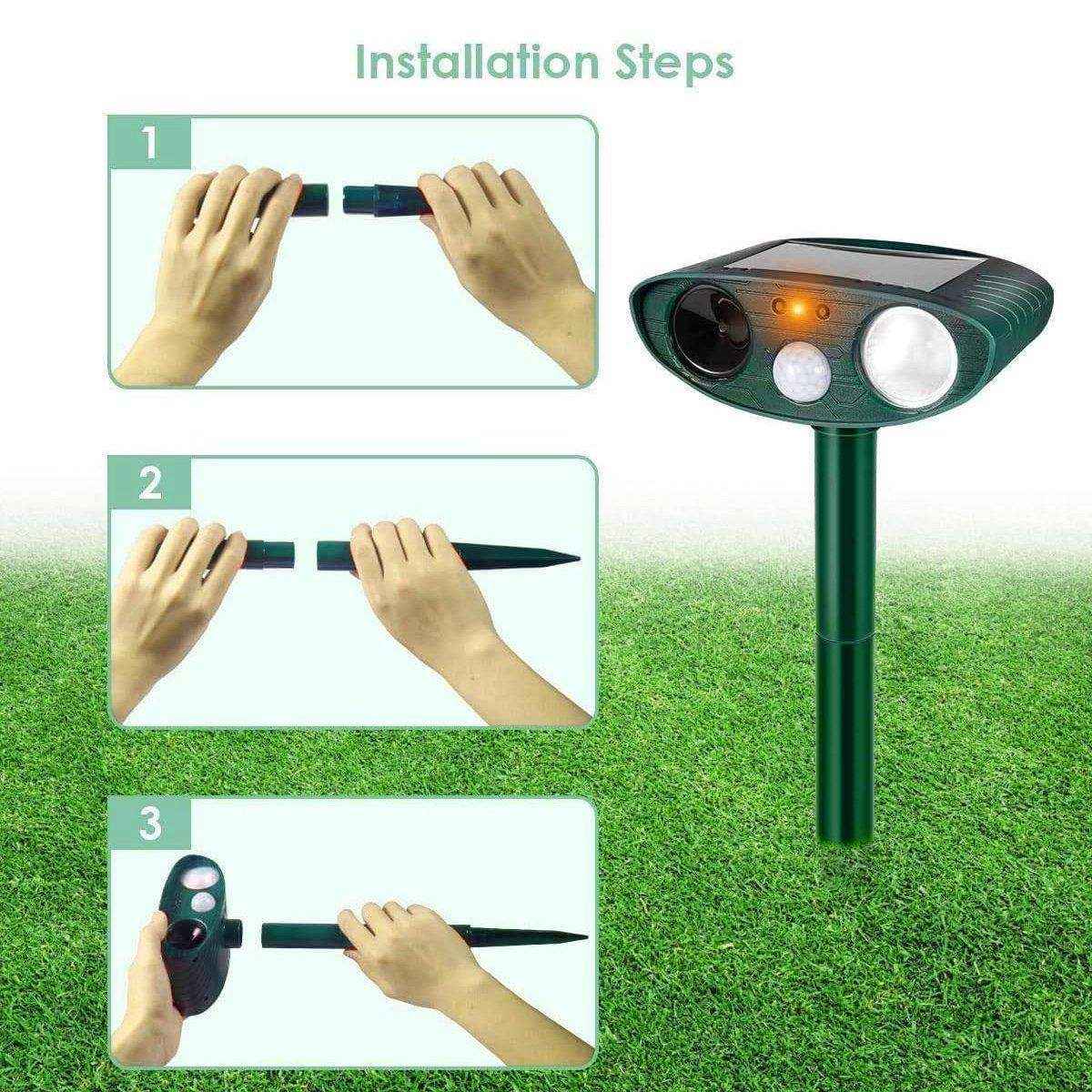 Outdoor Solar Ultrasonic Animal Repellent Rat Bird Infrared Flash Repellent