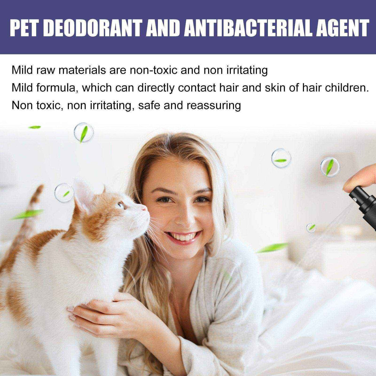 Pet Deodorant Spray for Cats and Dogs Eliminates Urine Body and Stool Odors