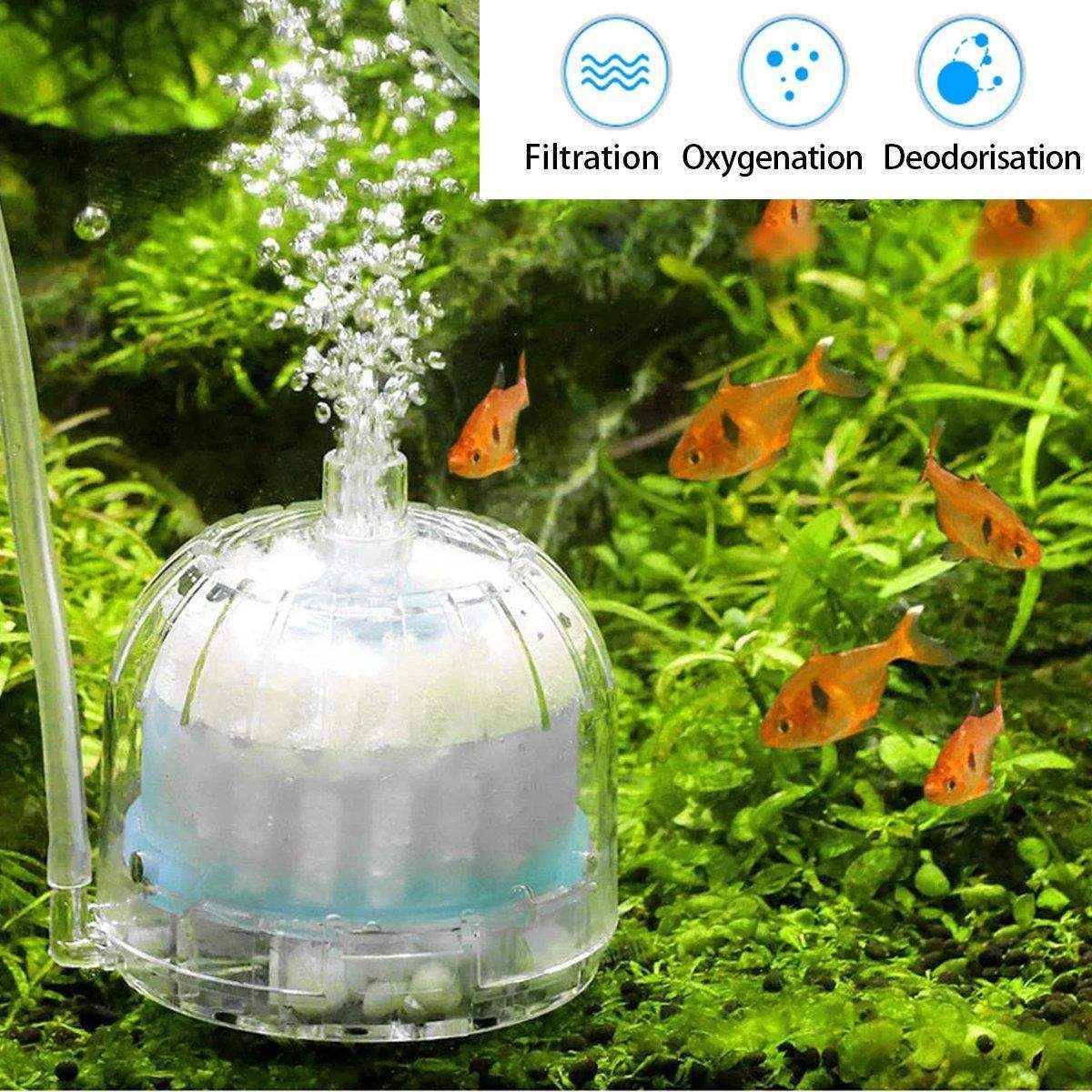 2pcs Aquarium Internal Fish Tank Filter Efficient Filtration & Oxygen Pump