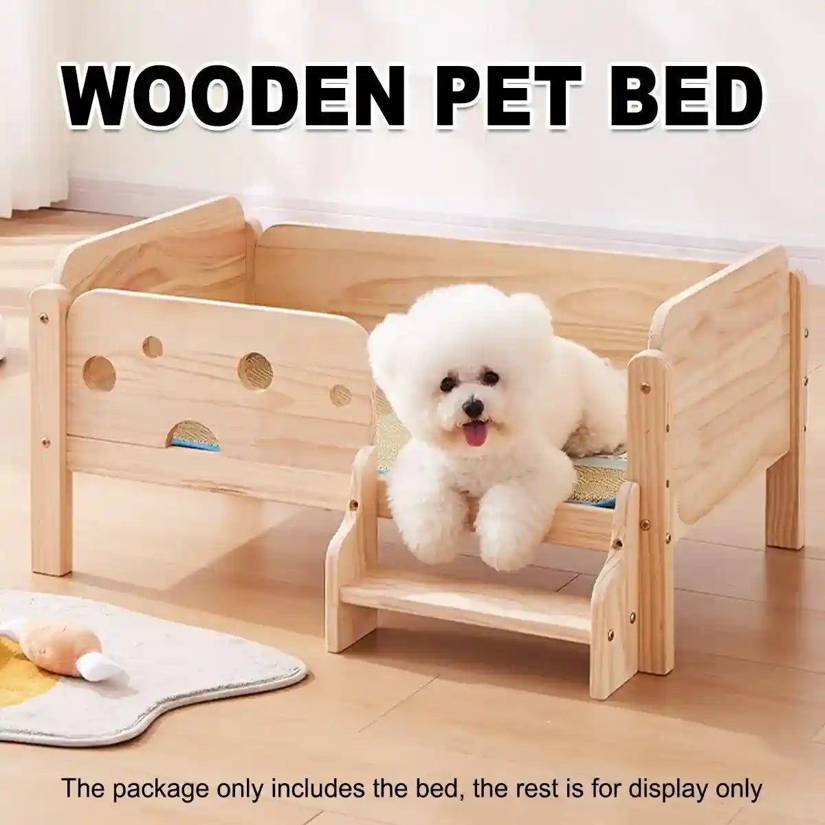 Solid Wooden Dog Kennel Durable Universal Pet Bed Comfortable Outdoor Indoor Bed