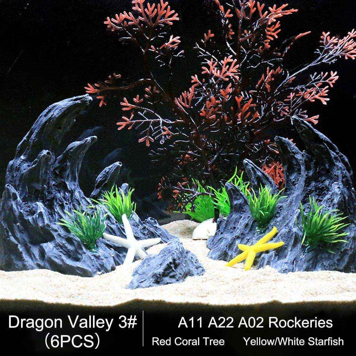 Dragon Stone Aquarium Rocks for Aquascape Resin Decorative Ornament