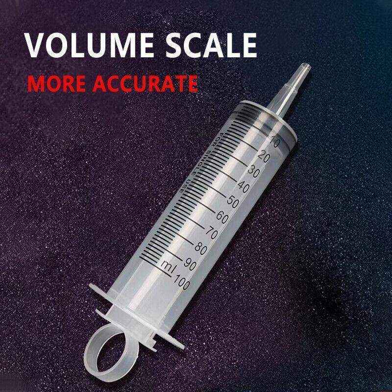 100-200ML Reusable Big Large Plastic Hydroponics Nutrient Measuring Syringe