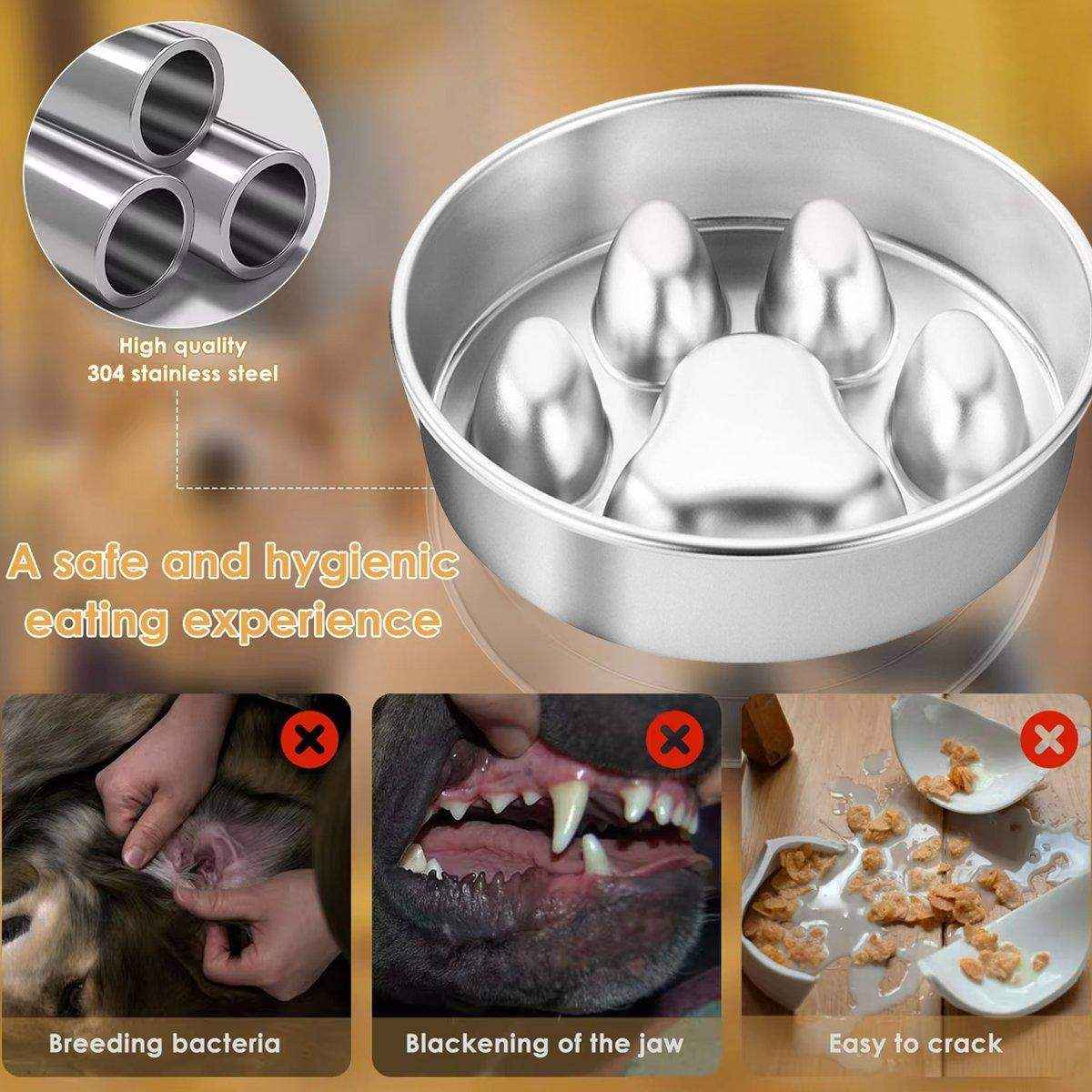 Durable Stainless Steel Slow Feeder Dog Bowl Anti-Bloat & Healthy Eating