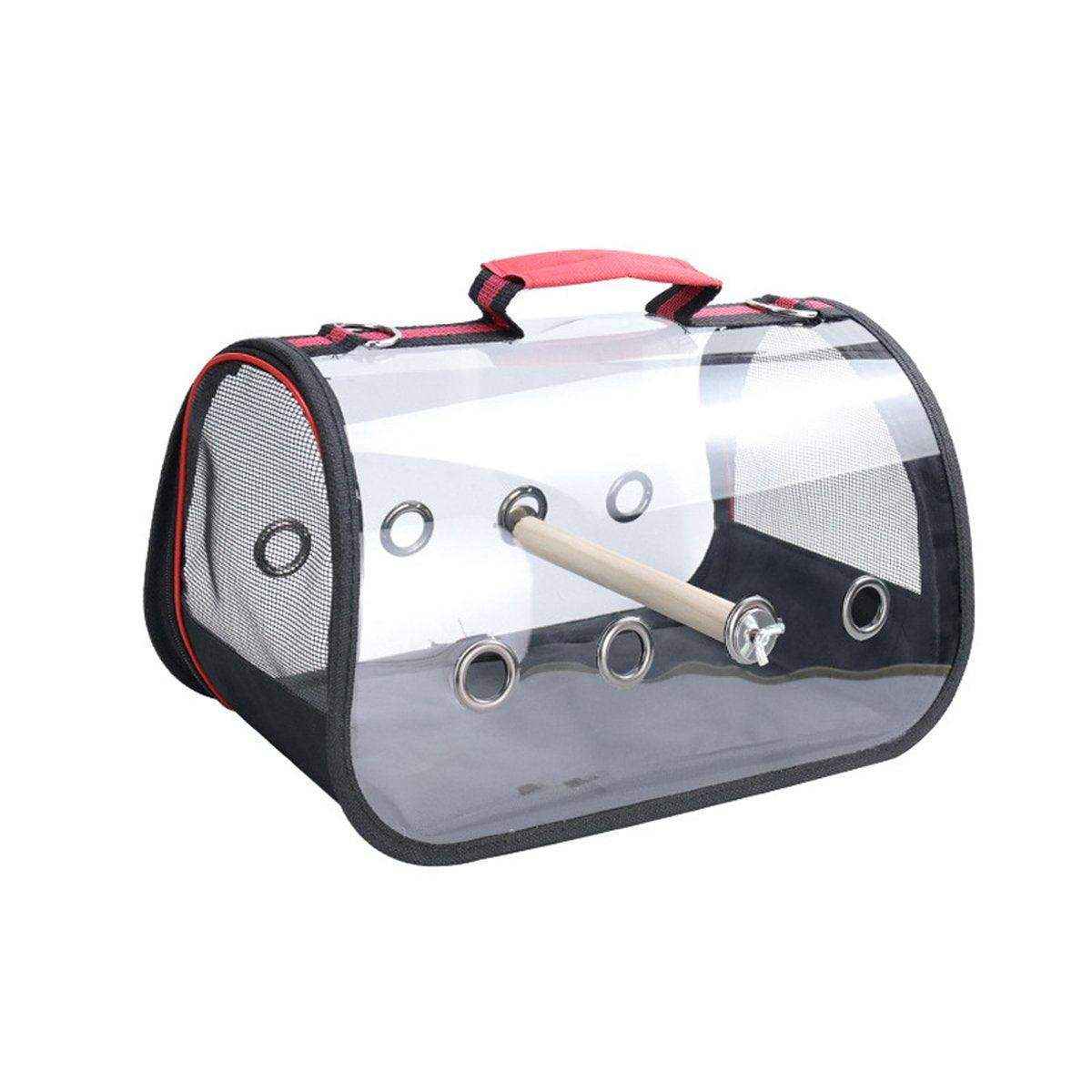 Portable Pet Bird Parrot Carrier Transparent Breathable Travel Cage