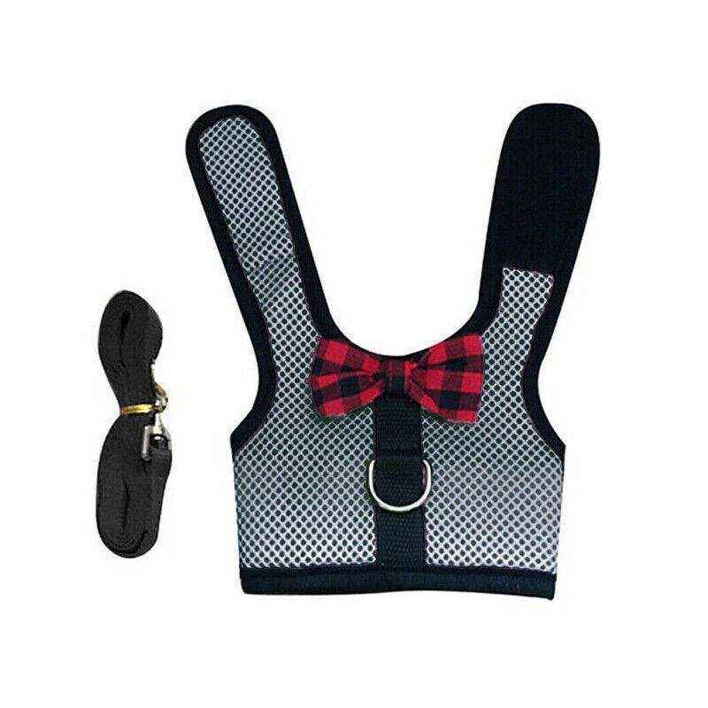 Adjustable Mesh Rabbit Harness with Leash for Small Pets