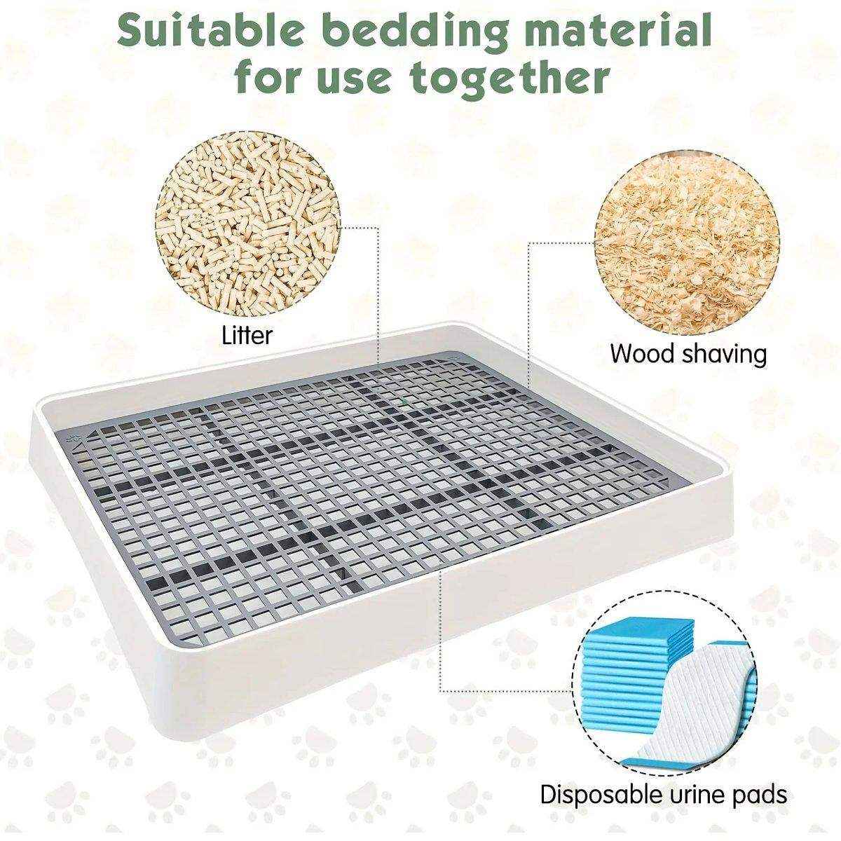 Large Rabbit Litter Box with High-Sided Design