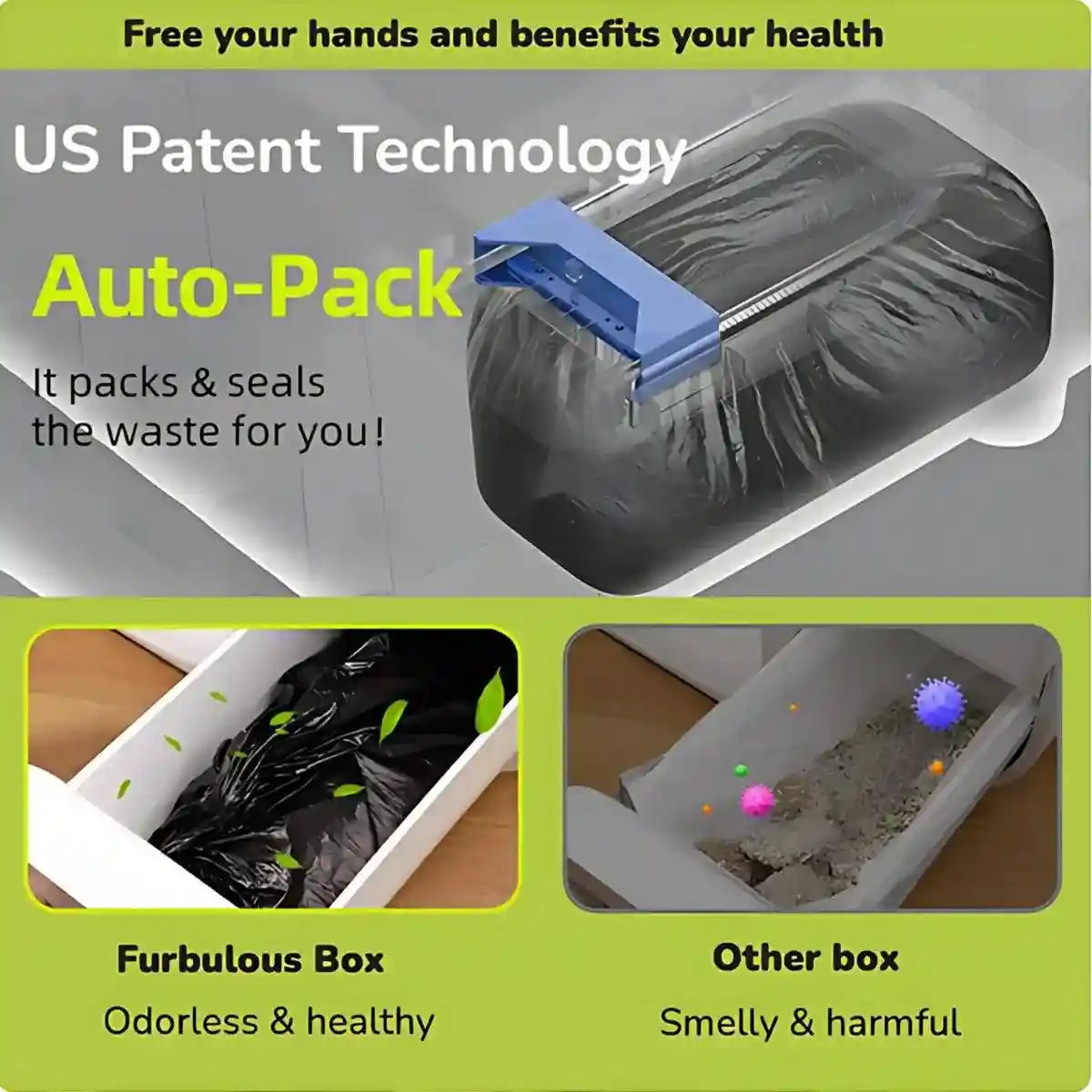 Furbulous Auto-Packing Trash Bag Box 2 Pieces (Only Suitable for FURBULOUS LITTER BOX)