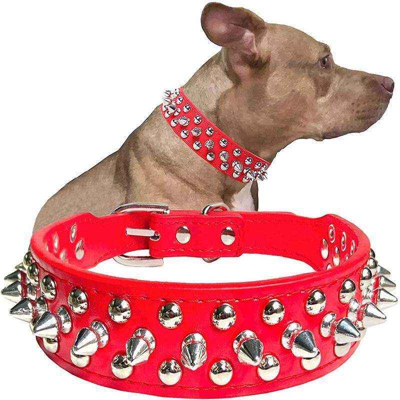 Studded Leather Dog Collar Stylish & Protective Designer Dog Collars