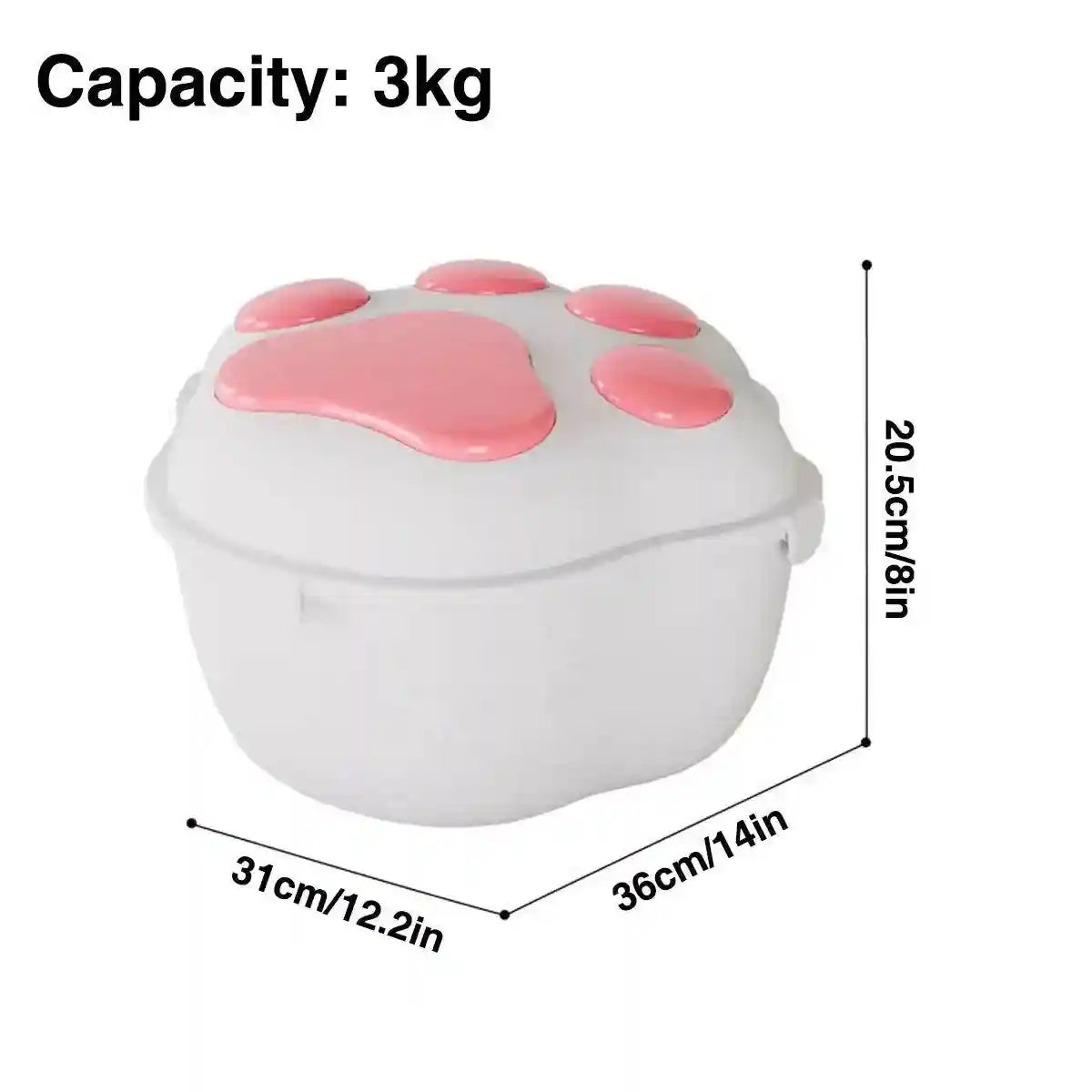 Large Pet Food Storage Bucket Airtight Design with 3kg Capacity
