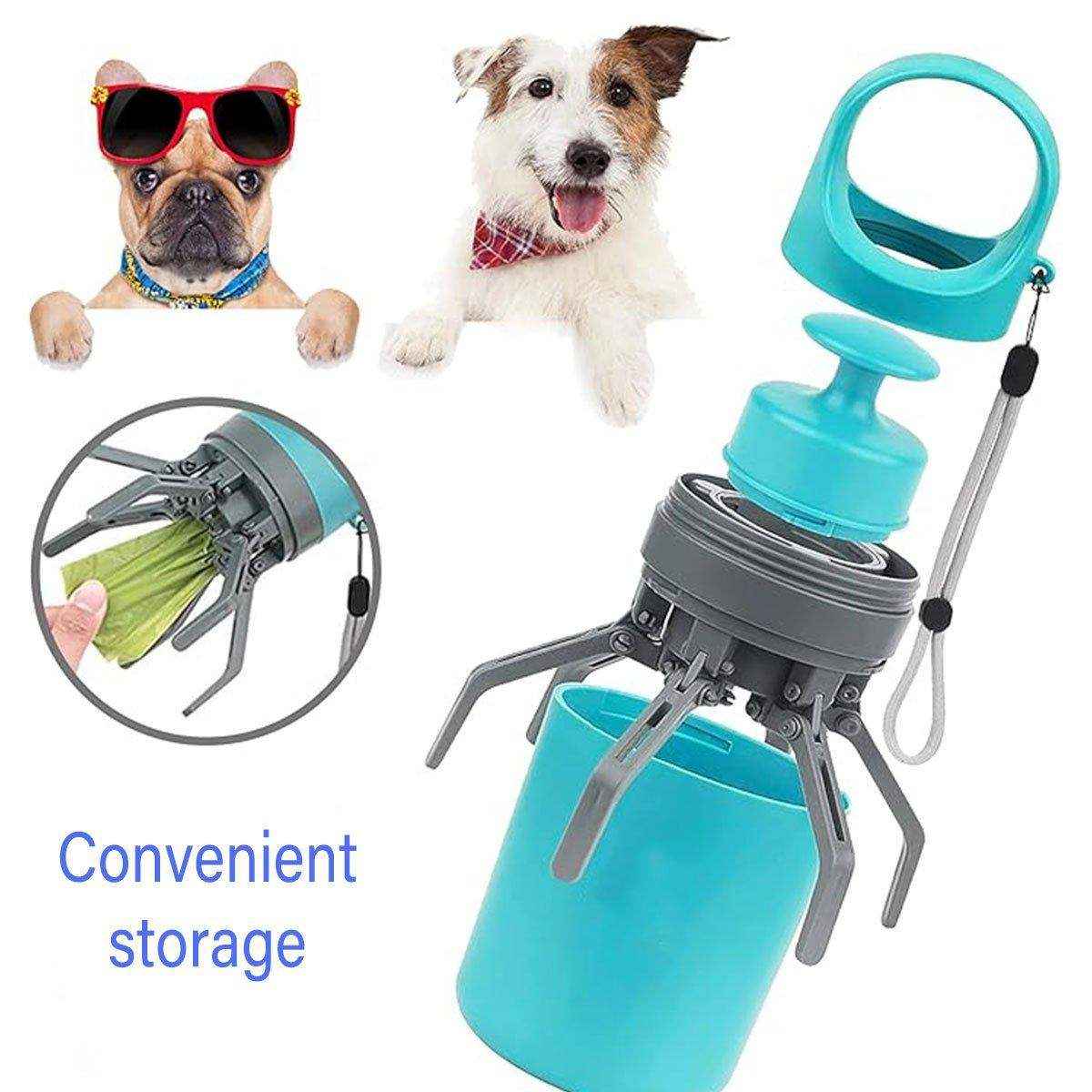 Pet Toilet Picker Portable Six-claw Shovel Excrement Clip Excrement Picking Garbage Bag Dispenser