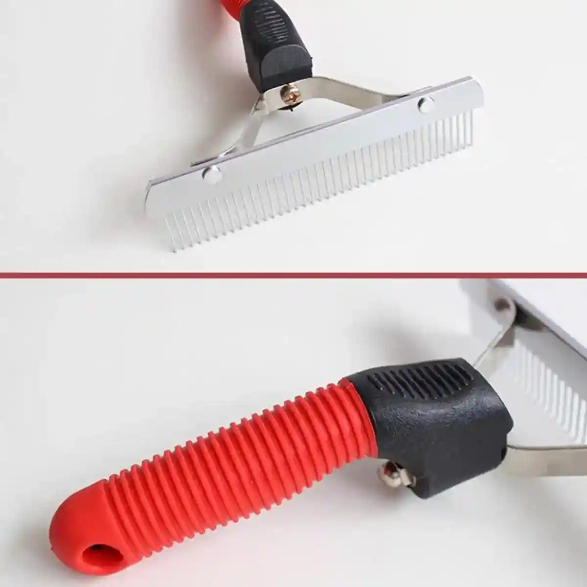 Large Dog Grooming Rake Comb Pet Hair Brush with Rubber Handle Knot Remover