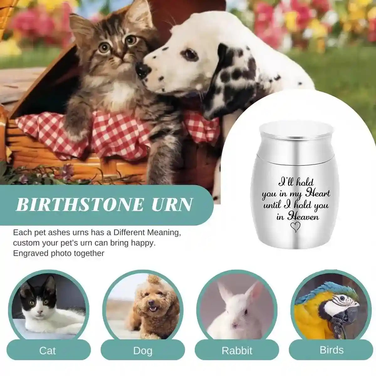 Mini Stainless Steel Pet Urn Keepsake for Ashes