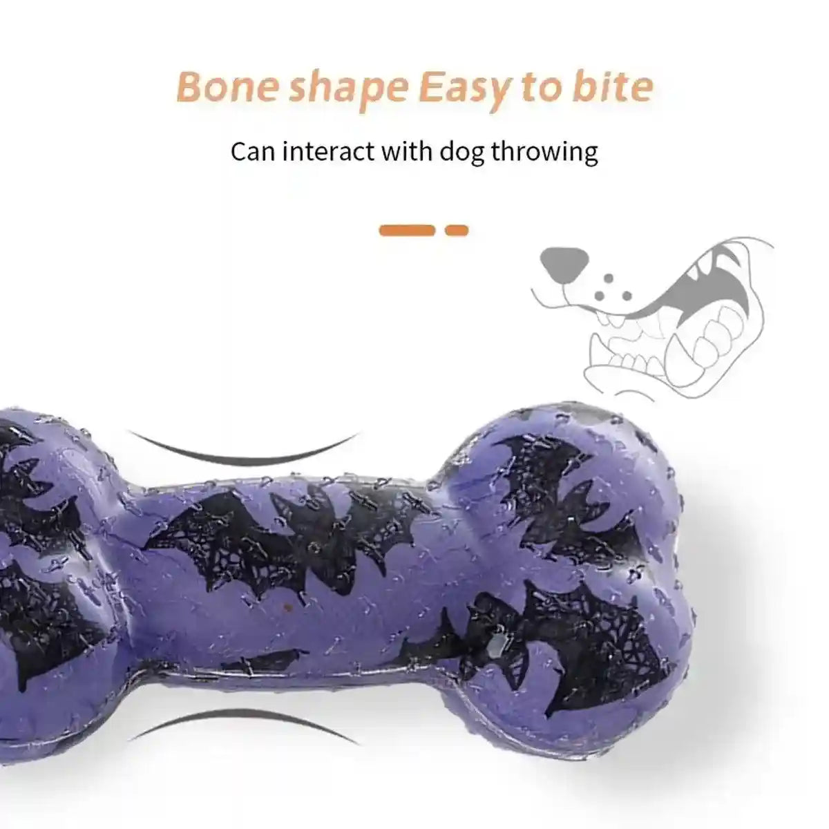 Interactive Dog Bone Chew Toy for Dental Health Durable TPR Material Grey & Blue