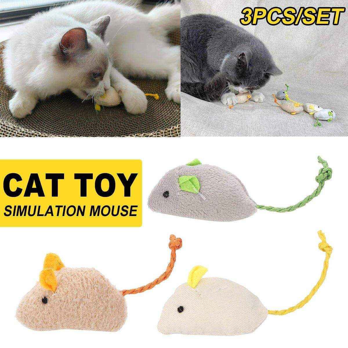 Plush Simulation Catnip Mouse Cat Toy Scratch-Resistant Molar Fun Toy