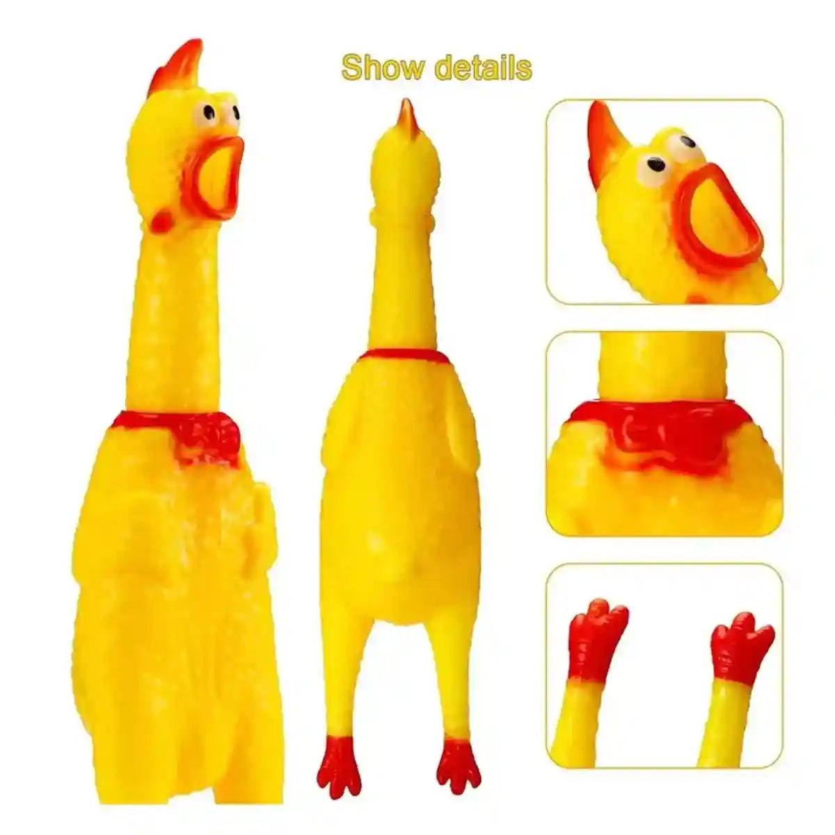 Squeaker Funny Screaming Shrilling Chicken Toy Squeeze PVC Pet Chew Dog