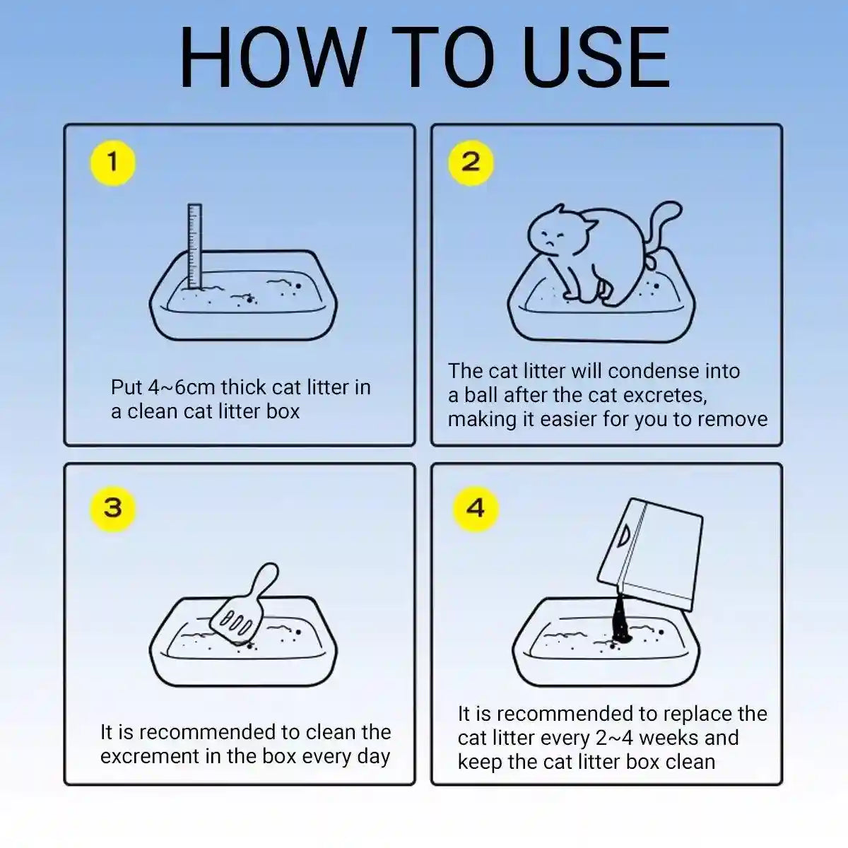 4pcs Cat Litter with Baking Soda Plant 2.5kg