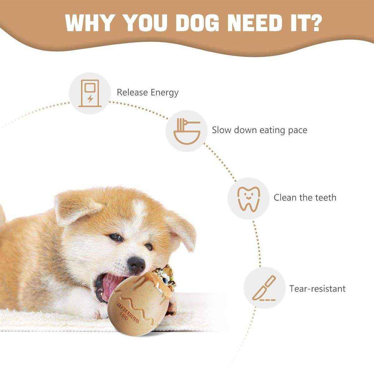 Licking Dog Gnawing Toy Slow Feeder Dinosaur Eggs Interactive Slow Food Dog Toy