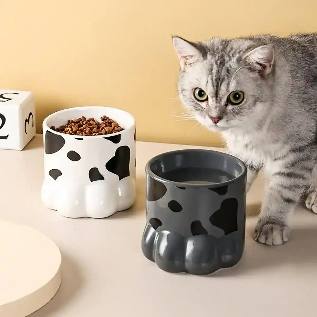 Ergonomic Ceramic Cat Food Bowl