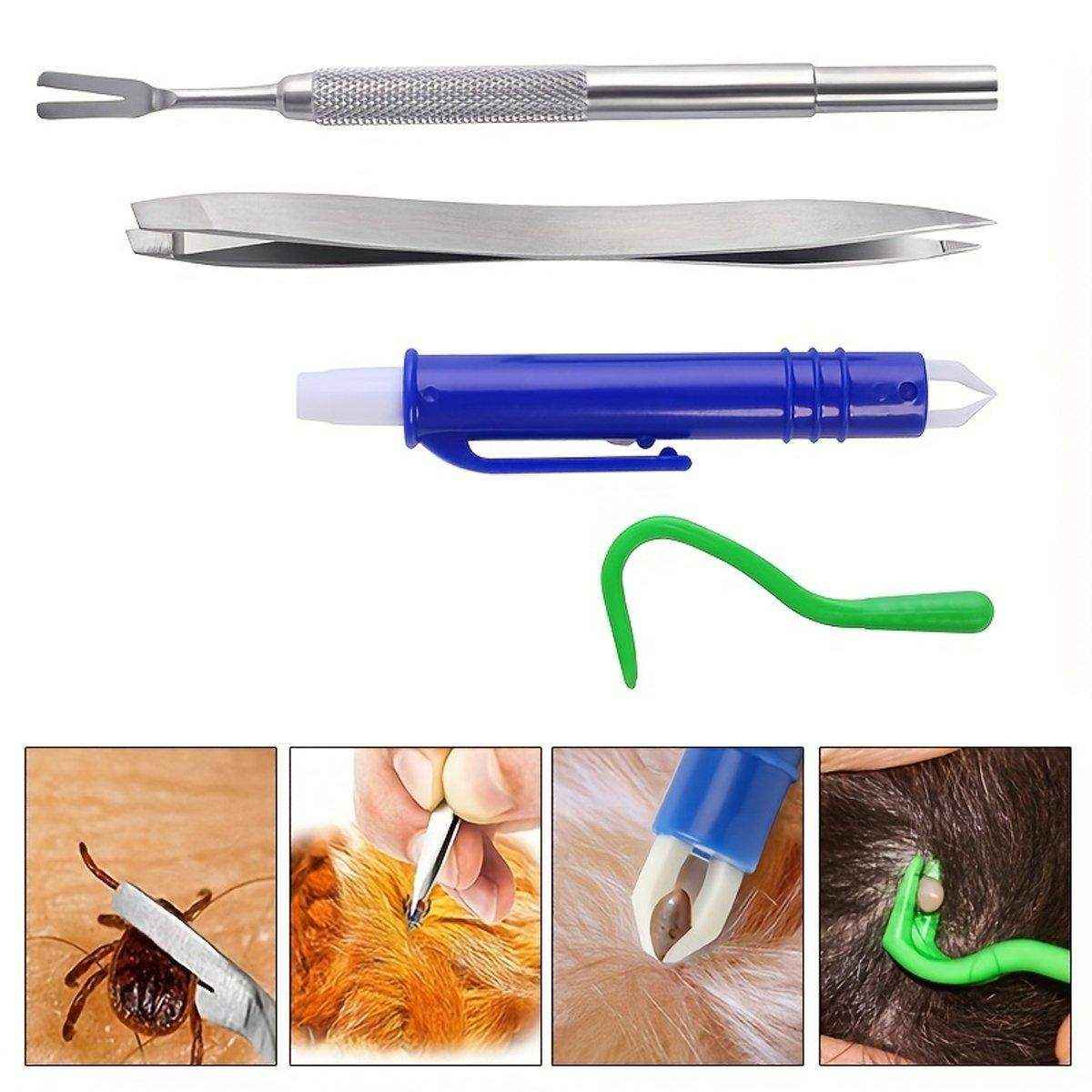 Tick Clip Pet Dog Lice Fork Flea Removal Tool Insect Catch Tweezers Tool Flea Hook