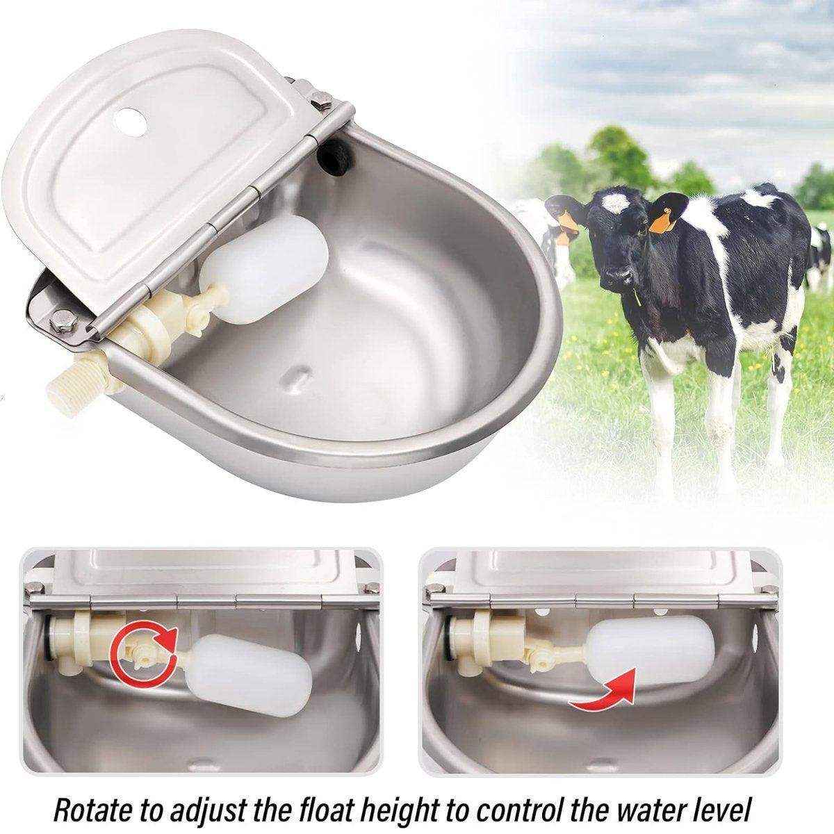 Automatic Stainless Steel Water Bowl 4L Auto Fill Drinking Trough for animals