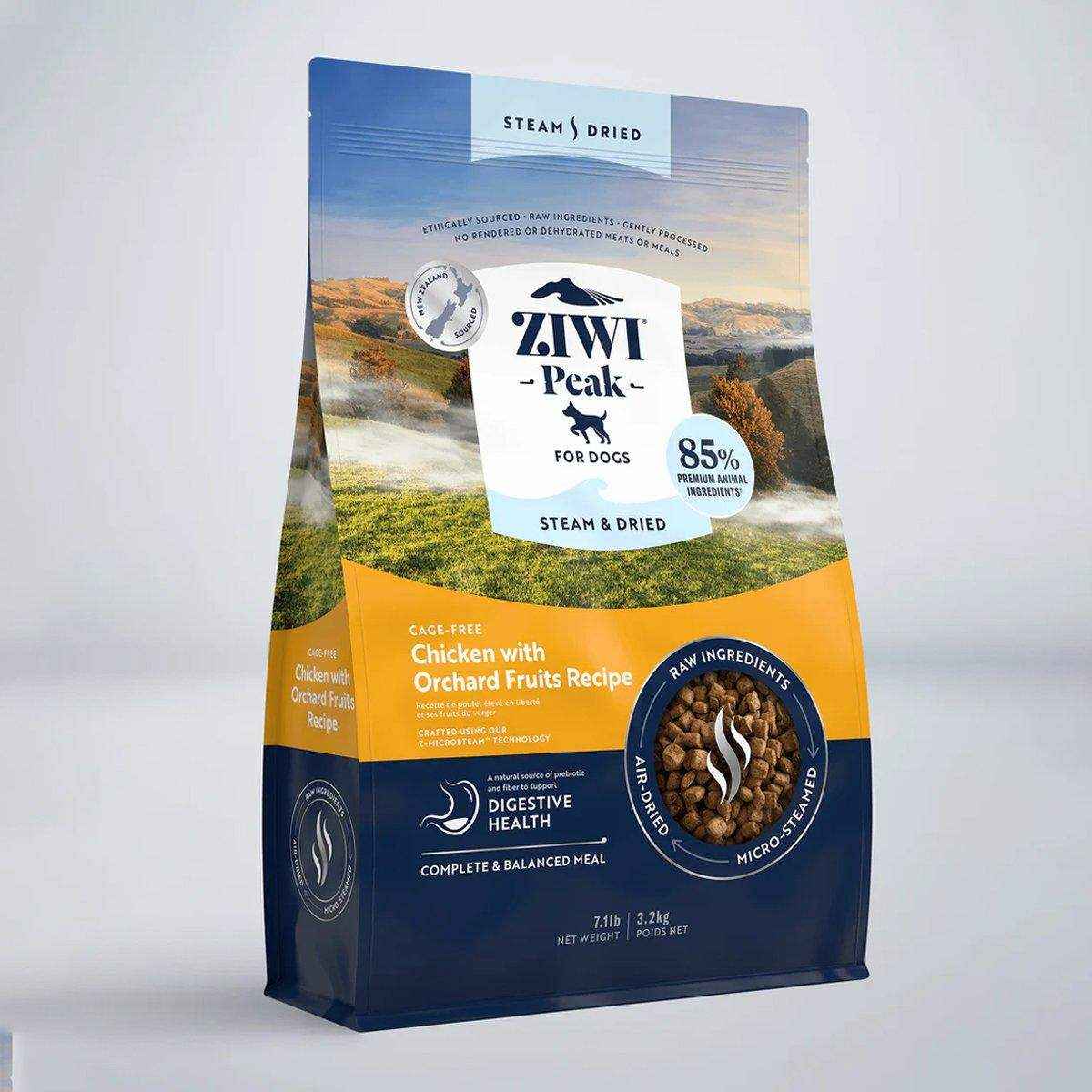 Ziwi Peak Steam Dried Dog Food Chicken with Orchard Fruits 1.5kg/3.2kg