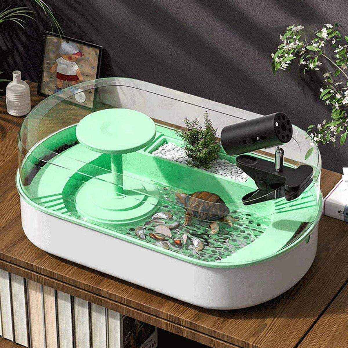 Turtle Special Feeding Tank Sunset Small Ecological Tank Feeding Box Landscape Filter