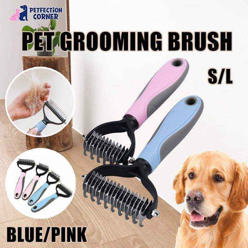 Premium pet brush for dog grooming and cat deshedding