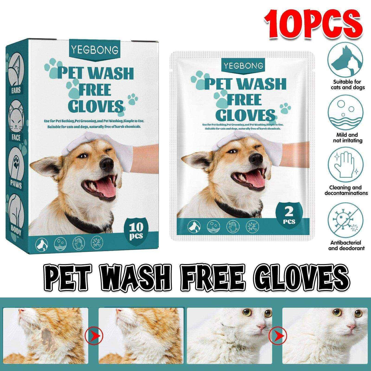 Pet Wash-free Cleaning Gloves