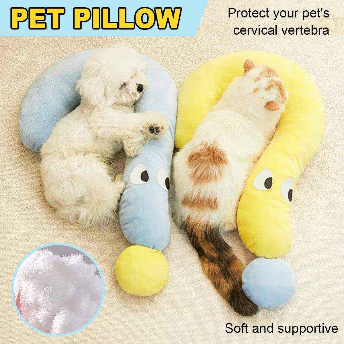 Pet Pillow Dog Cat Sleeping Moon Pillow Small Dog Plush Pillow