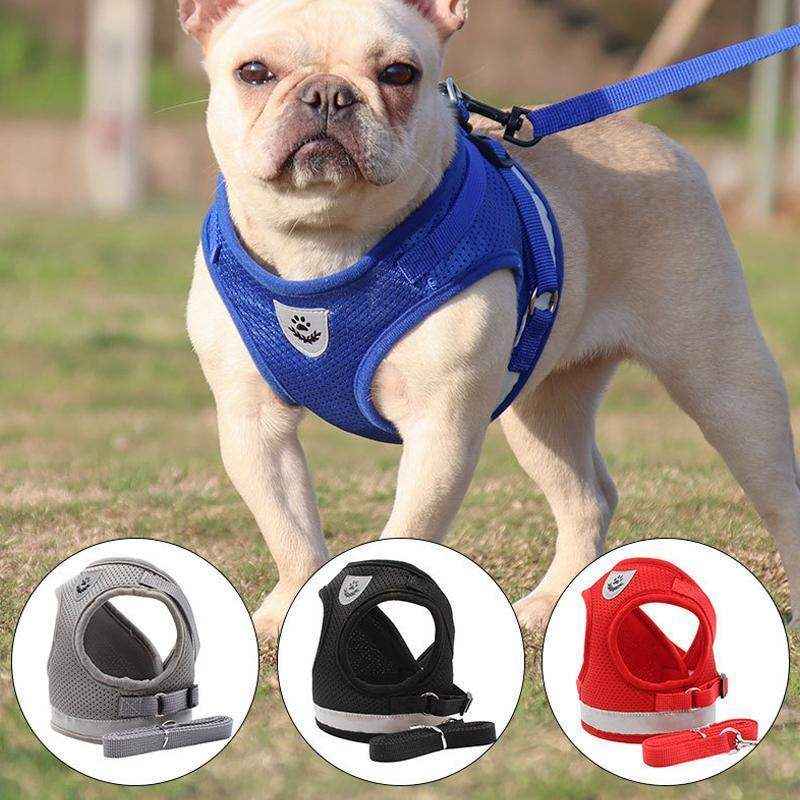 Reflective Dog Cat Pet Harness Leash Puppy Soft Adjustable Vest Mesh Clothes