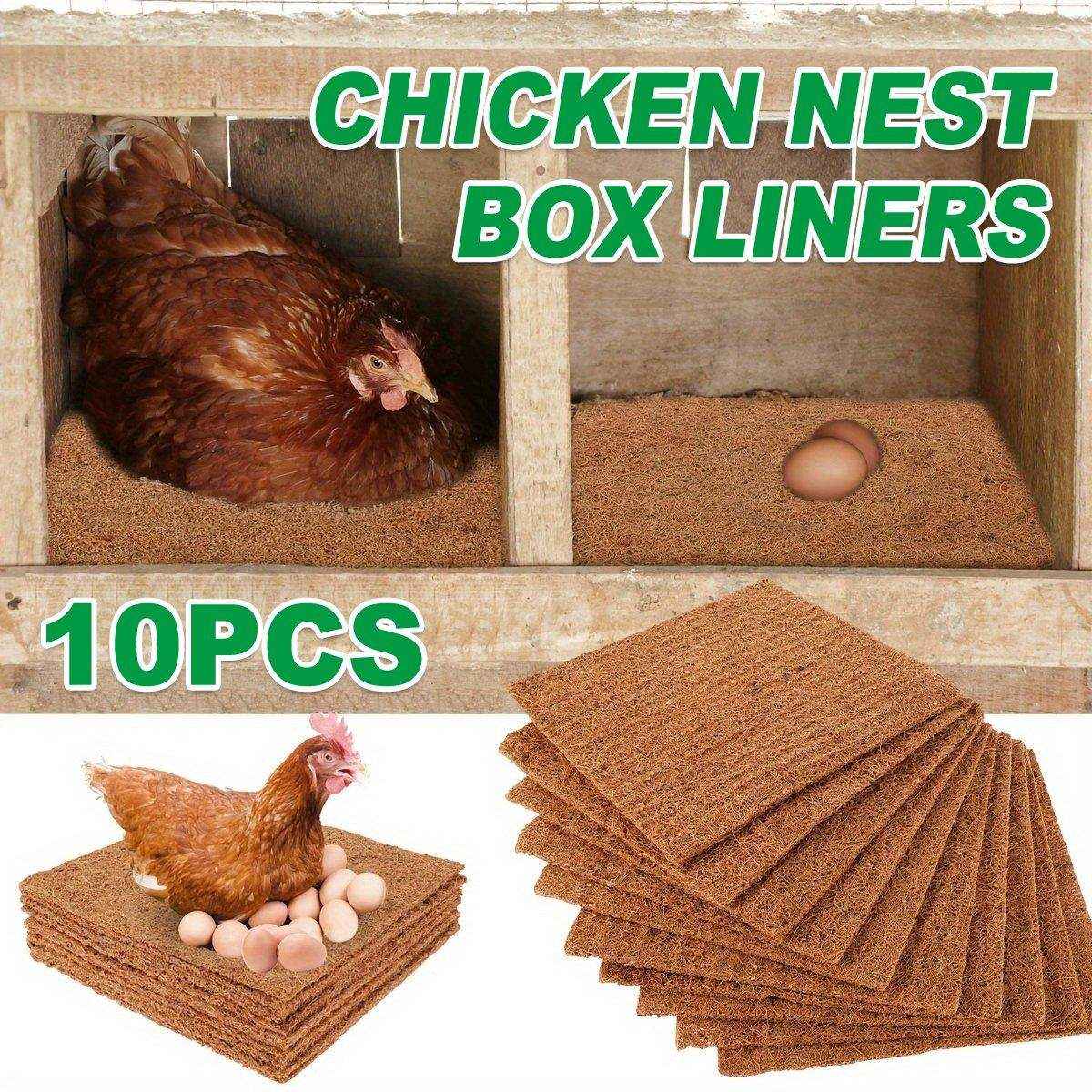 Natural coconut fibre chicken nest pad for comfortable and hygienic egg-laying.