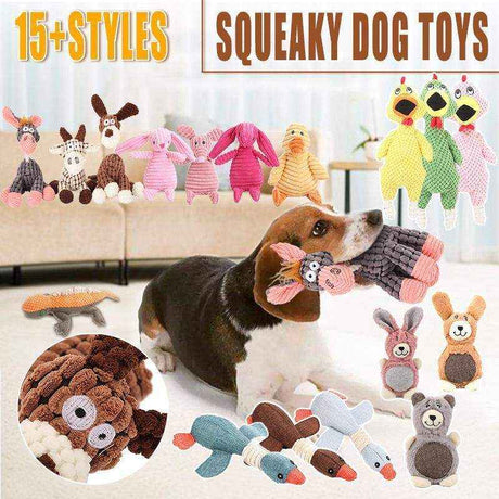 Animal-Shaped Plush Dog Toy with Squeaker – Durable Dog Squeaky Toys